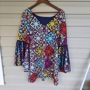 Judith March 80's Inspired Multi Color Dress